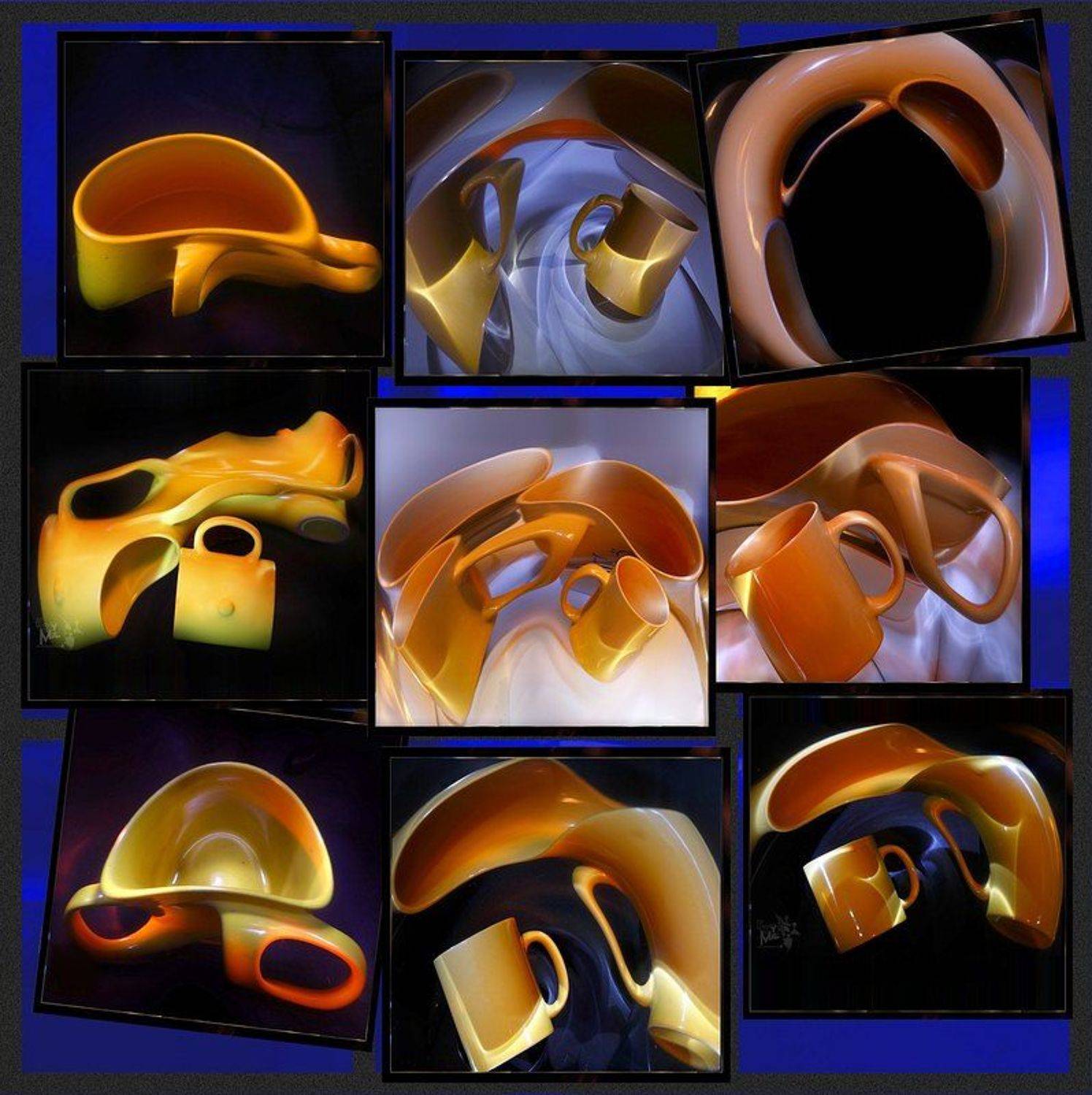 светографика, отражения, искажения, кружка, чашка, предметы, HoryMa (ХориМа)