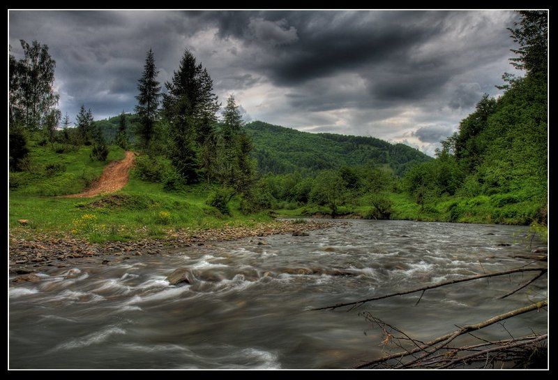 река, лес, каньон, камни *** фото превью