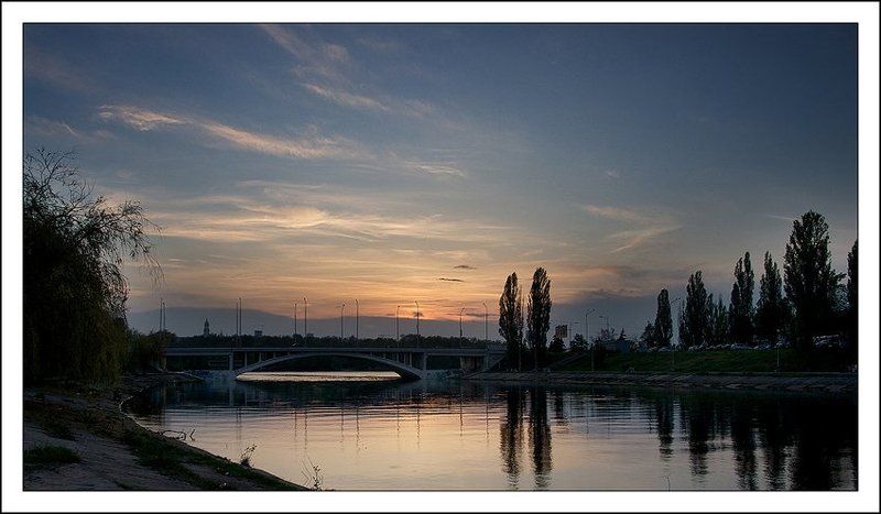 киев, русановка, мост, канал, вечер, закат Русановский вечер... фото превью