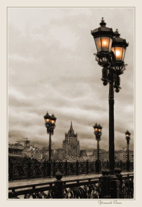 А мост искрил сквозь сетчатость перил  Пунктирами искусственных светил. фото превью