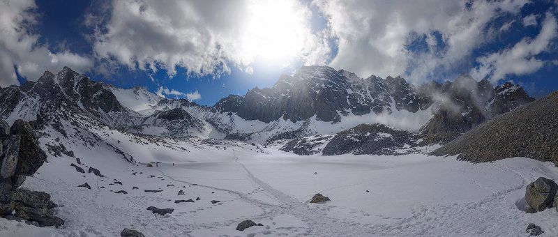 мунку-сардык, охой, бурятия, саяны, снег, облака, горы На вершину фото превью