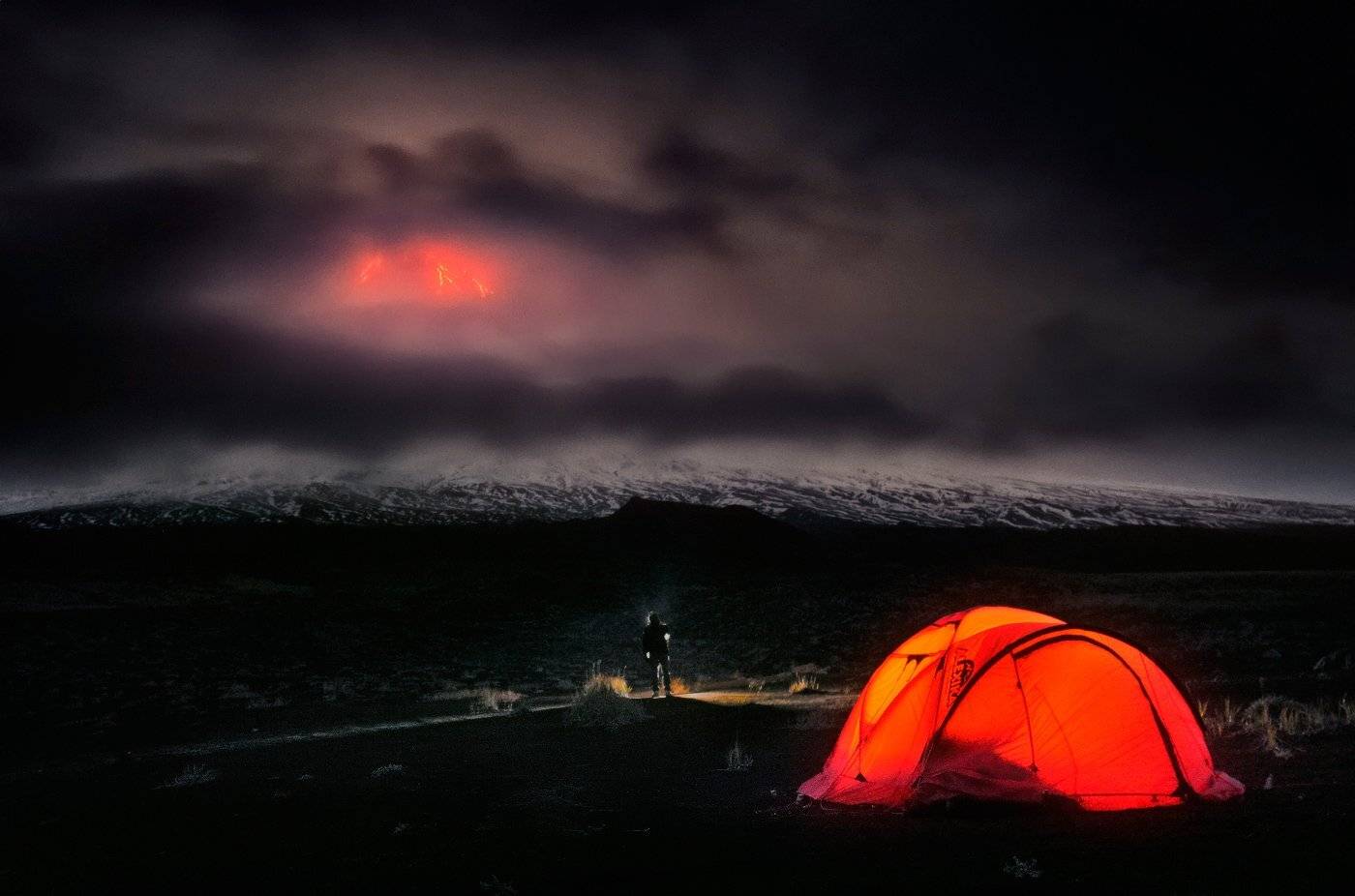 камчатка, ключевской, вулкан, извердение, ночь, Сергей Макурин