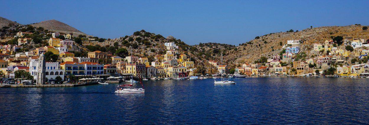 бухта,яхты,домики,море,лето,горы, Ольга Новикова