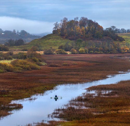 Рыбак на реке Оредеж