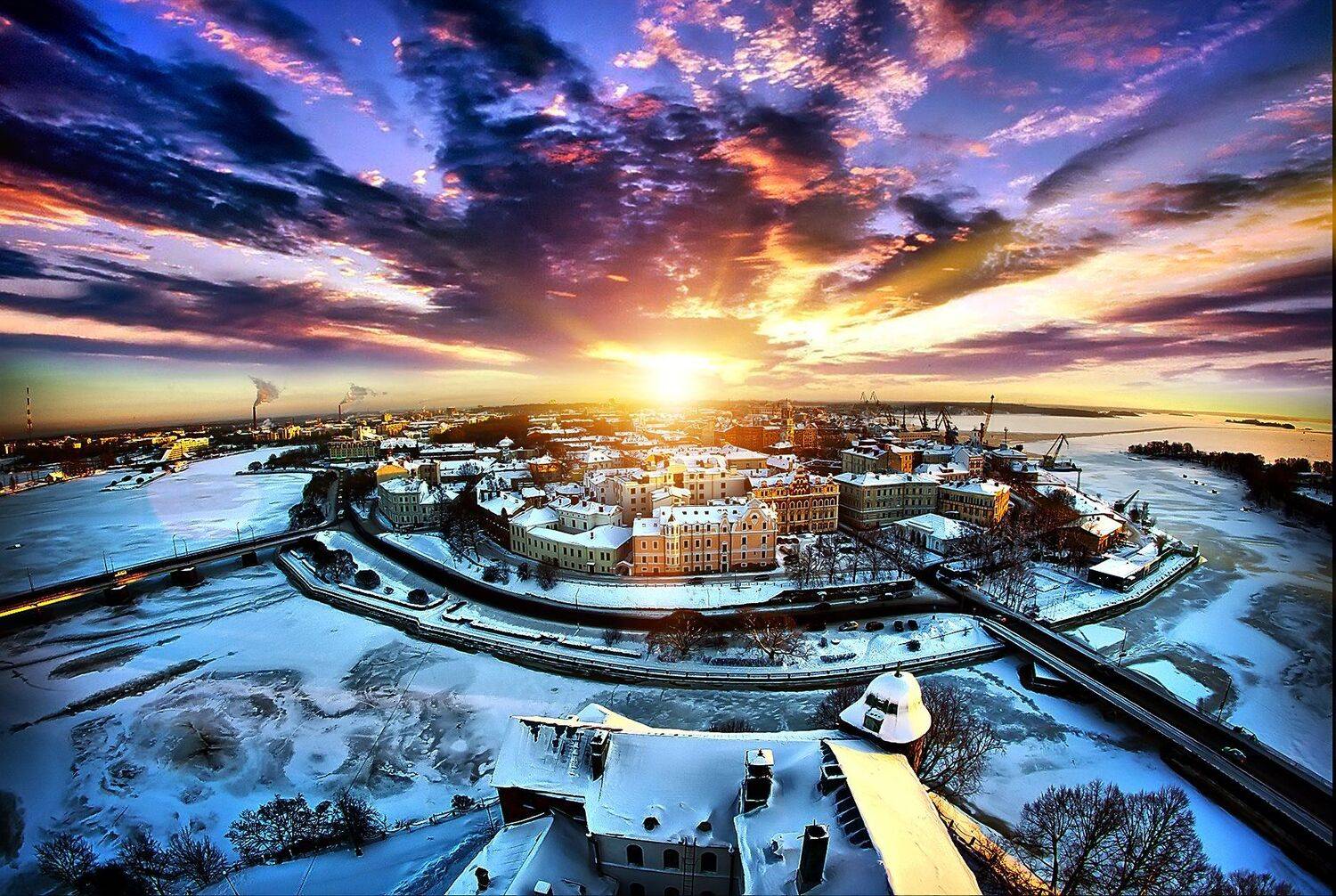 город, небо, облака, зима, осень, пейзаж, солнце, amzing, sky, winter, autumn, city, Андрей Михайлов