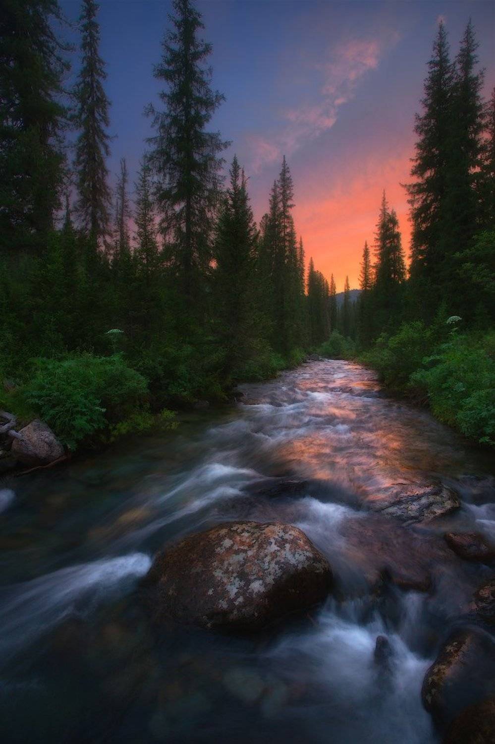 ергаки, горы, рассвет, река, Владимир Ляпин