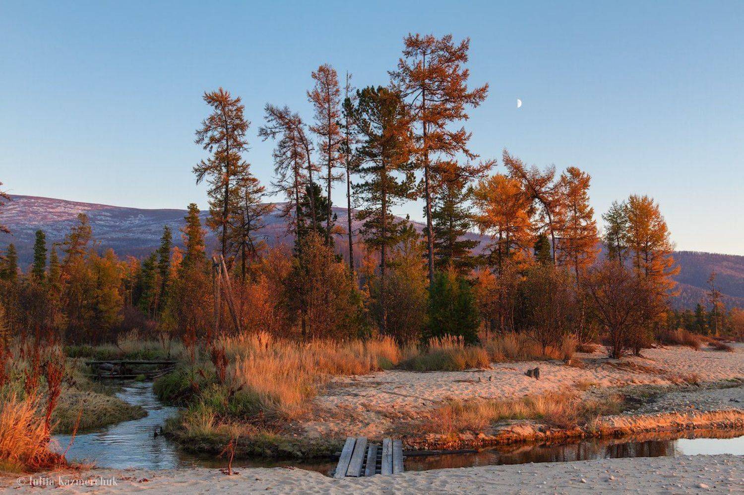 Байкал, Хакусы, закат, лиственницы, тайга, хребет, горы, осень, Казмерчук Юлия