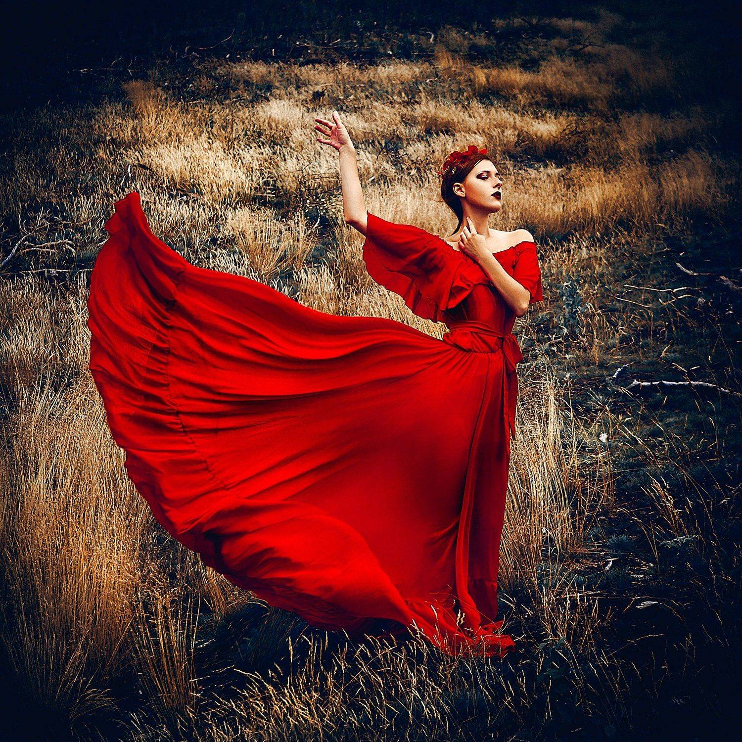 woman, portrait, natural light, dress, red, beauty, Руслан Болгов (Axe)