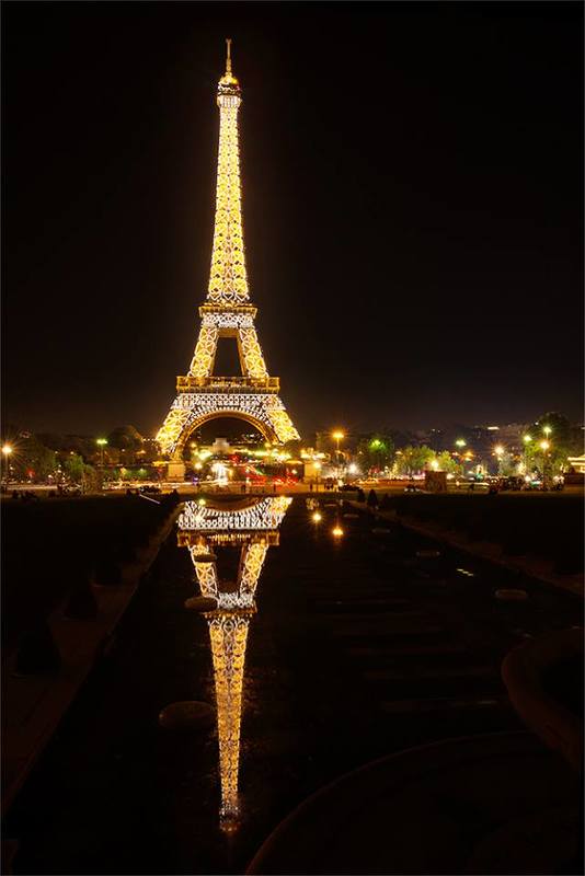 reflection, lights, diamonds, bijou, Paris, Night, Paradise, Paris at night, Eiffel Tower Paris at night with Eiffel Tower фото превью