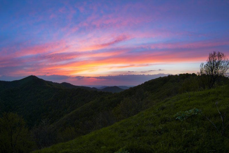 горы, природа, зенитар, никон Закат фото превью
