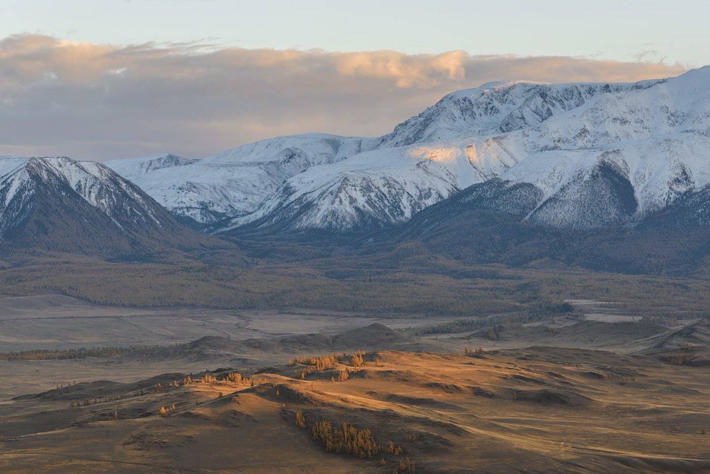 пейзаж, осень, закат, горы, степь, облака, Dmitriy  Baginskiy