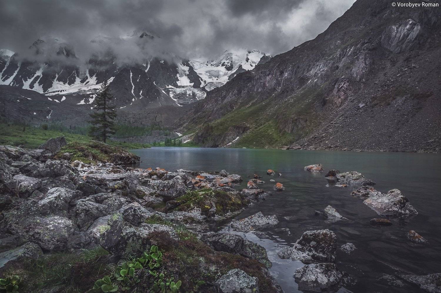 алтай, облака , горное озеро, горный алтай, небо , озеро, пейзаж , горы ,, Roman Vorobyev