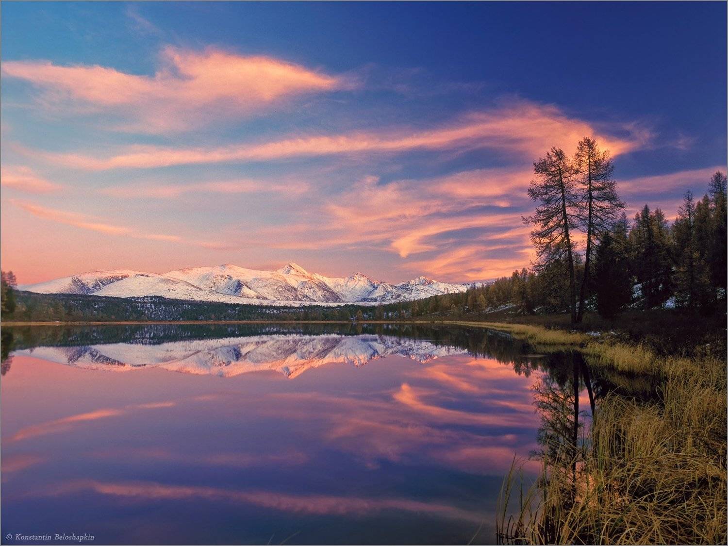 алтай, озеро, закат, осень, курайский хребет, mamiya rz67, константин белошапкин, Константин Белошапкин