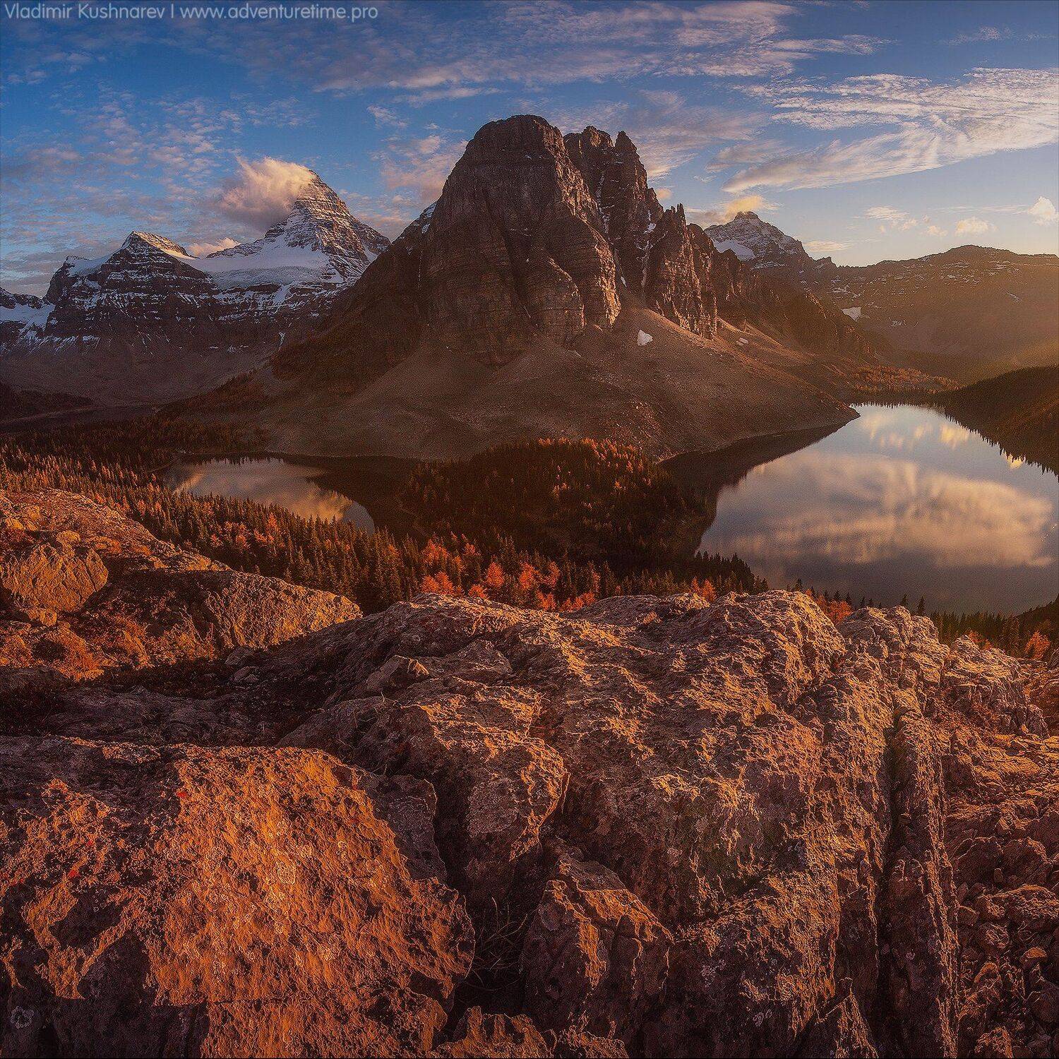 canada alberta landscape sunset mointain assiniboine, Vladimir Kushnarev