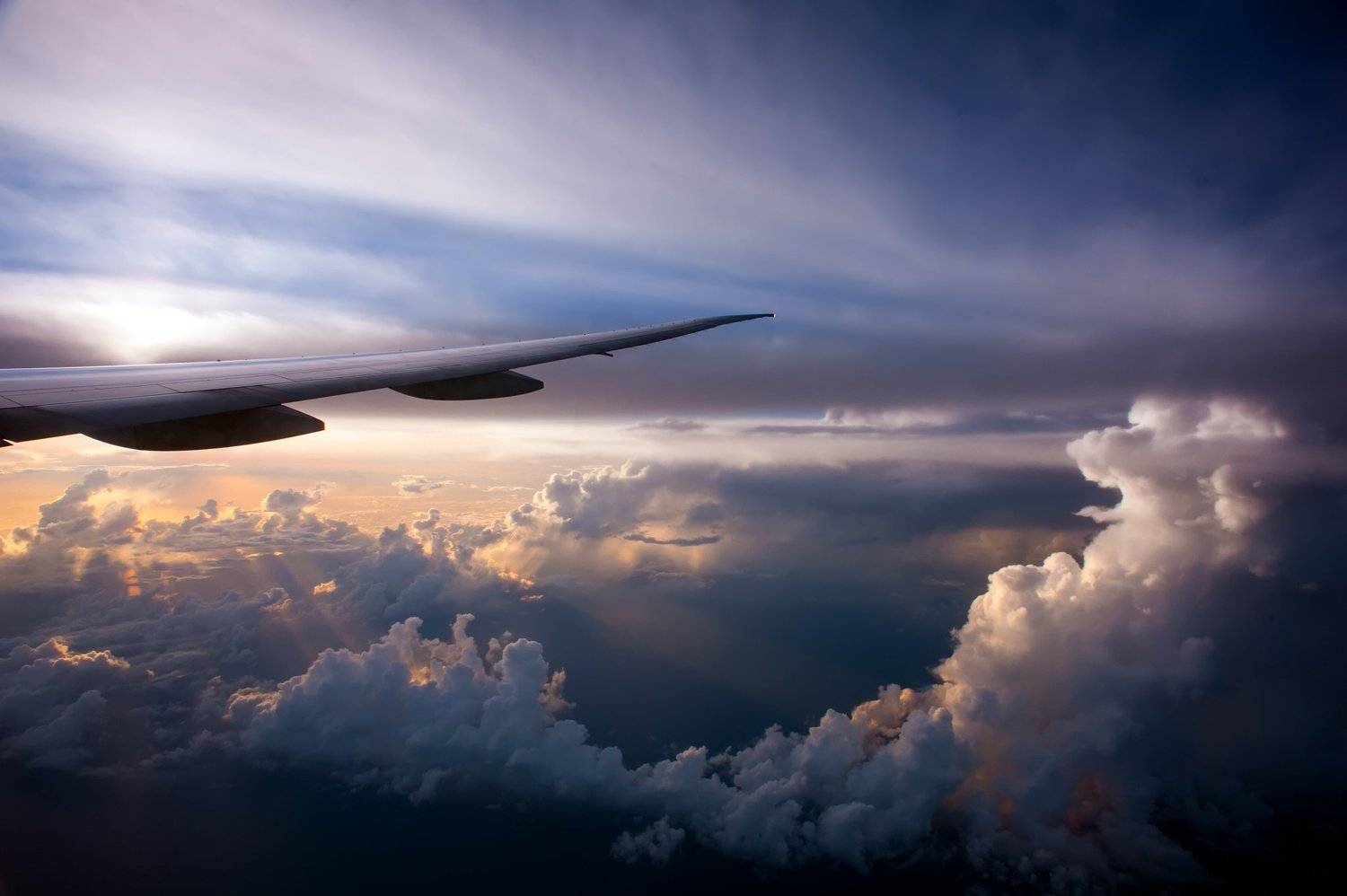 рассвет, полёт, самолет, облака, небо, пейзаж, Алексей Кондратюк
