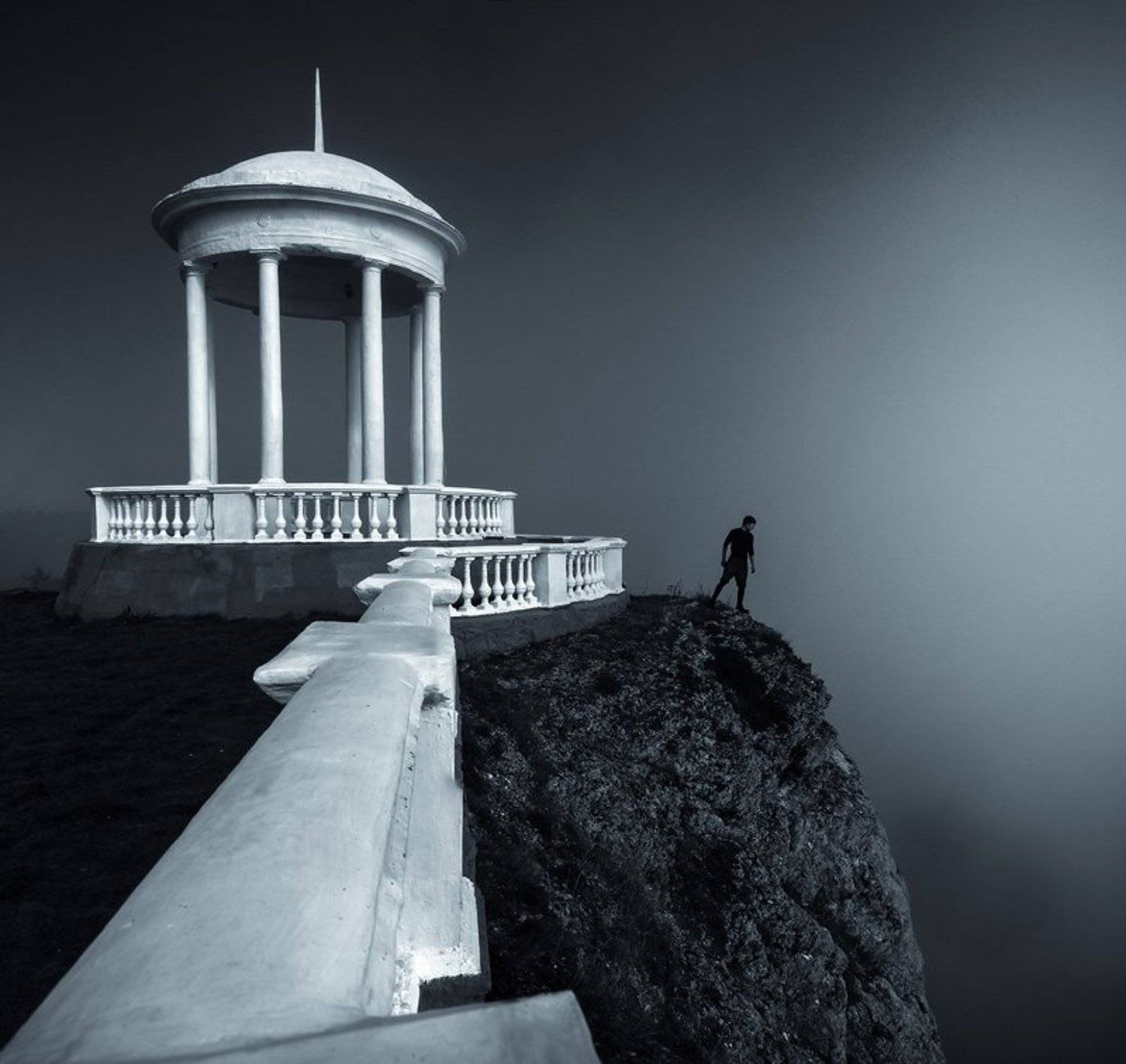 Крым, обрыв, Беседка ветров, утес, туман, Алексей Медведев