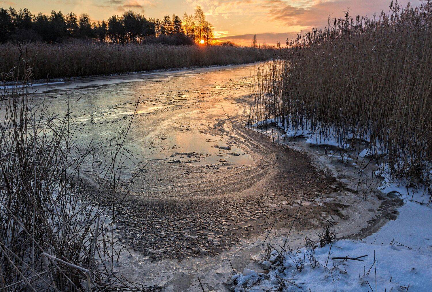 финский з,ермиловский з, зима,лед,рассвет, alexOmRam