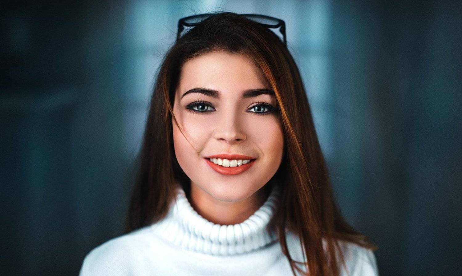 Девушка, портрет, импульс, пилотный свет, улыбка, обработка, цвет, крупно, эмоция, светосила, длинные волосы., vadim