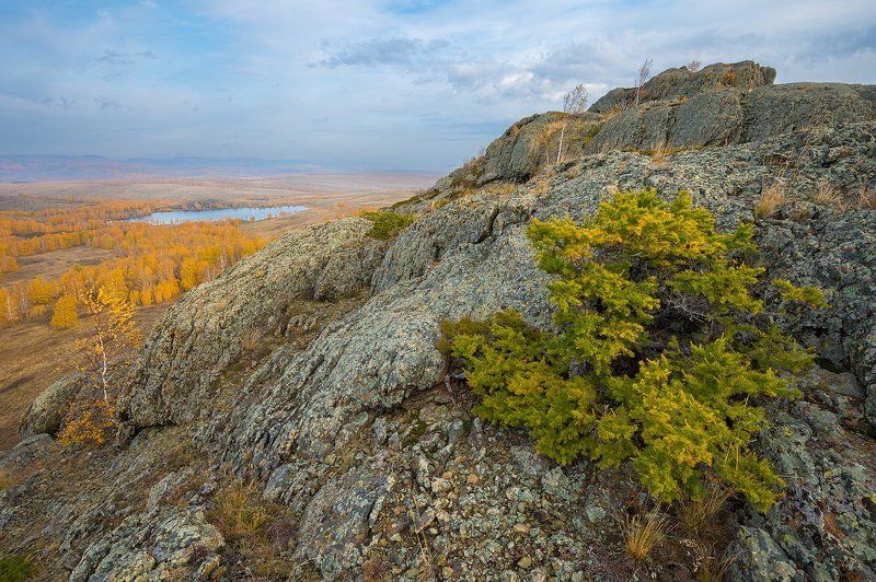 урал, башкирия, сарыкуль, траташ, лиственница, горы, осень, березы  фото превью