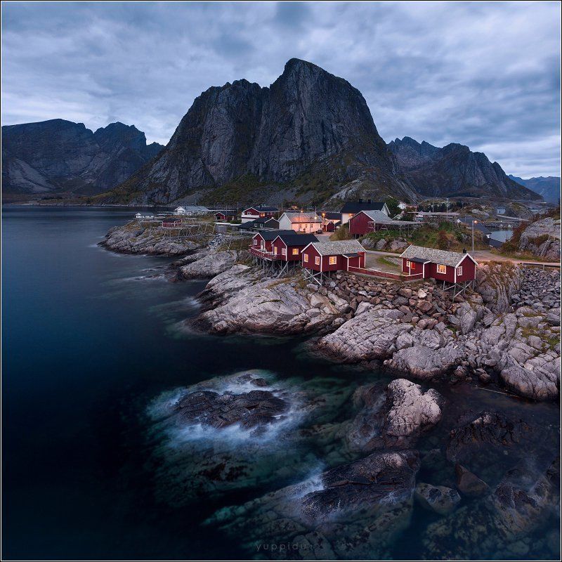 hamnoya, lofoten, norway Популярный вид на Лофотенах фото превью