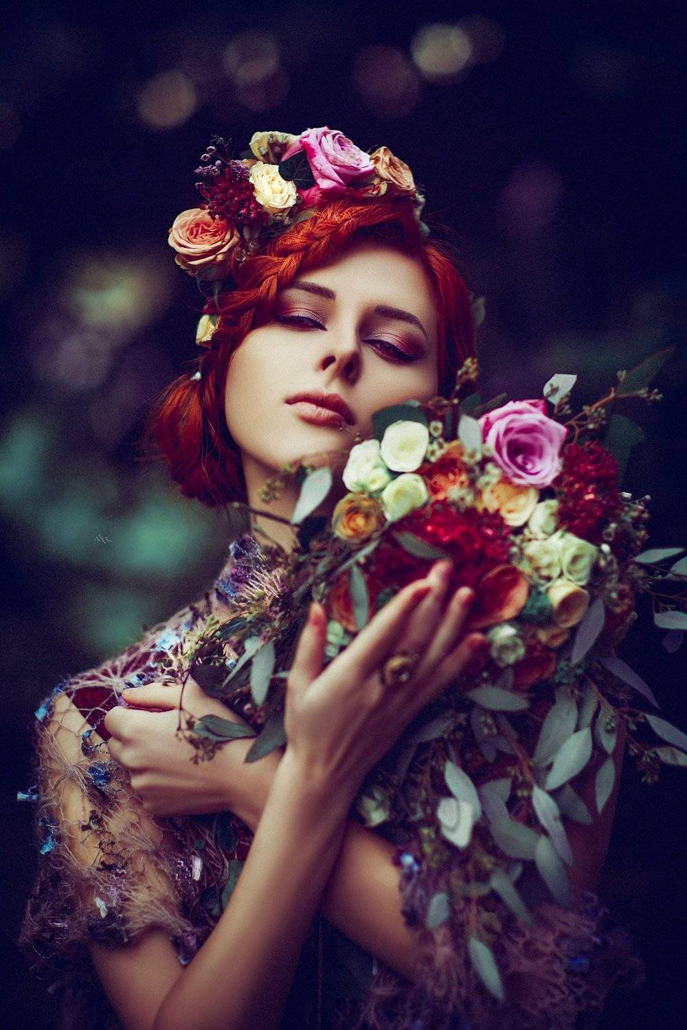 woman, portrait, flowers, natural light, beauty, Руслан Болгов (Axe)
