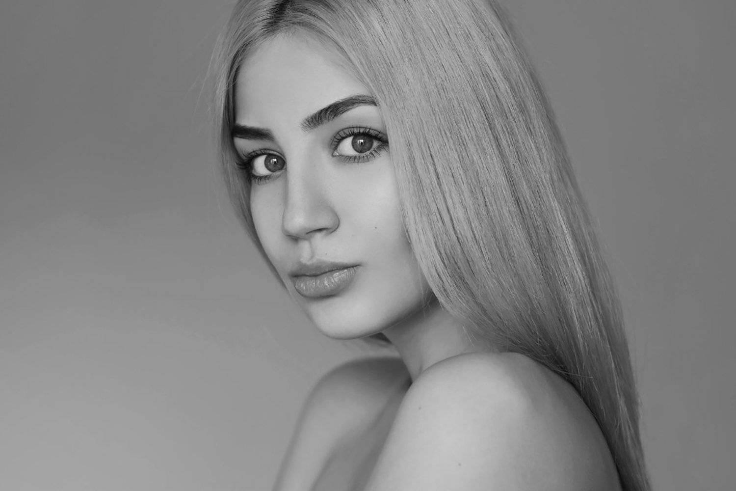 портрет, девушка, красота, глаза, чб, Диана Хилько