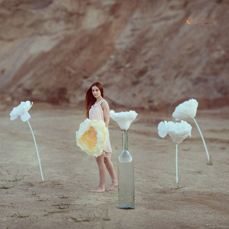 girl, portrait, nature, art, fowers, flowering Flowering фото превью