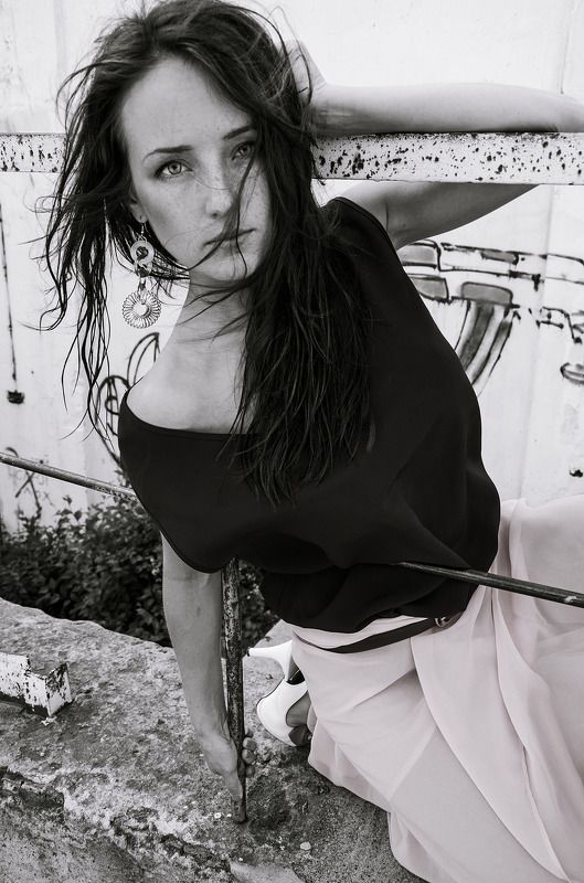 чб, женский портрет Ольга фото превью