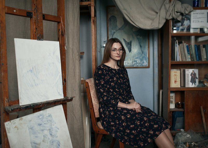 портрет девушки, девушка, портфолио, мастерская, художник, никон, 35mm, sigma, nikon d700, portrait, girl, painter  фото превью