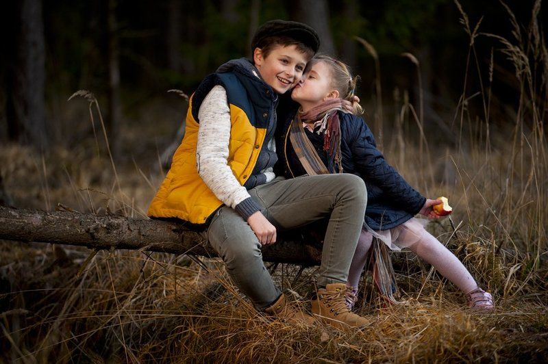 portrait, boy, girl, children, fall, You are my sweetest autumn I loved you first фото превью