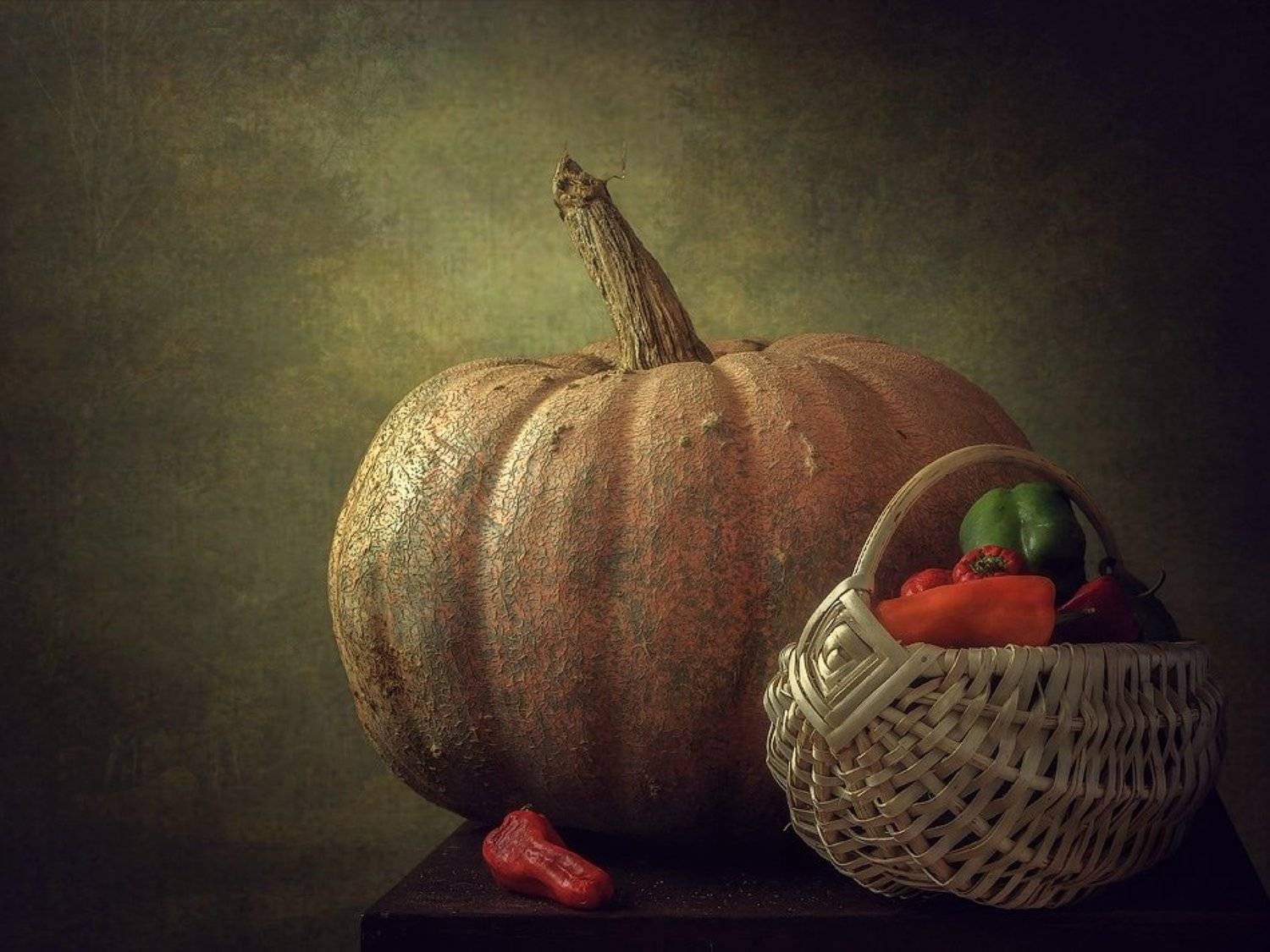 натюрморт, тыква, корзина, перец, Ирина Приходько