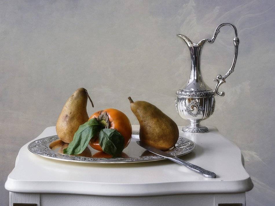 натюрморт, груши, хурма, кувшин, Ирина Приходько