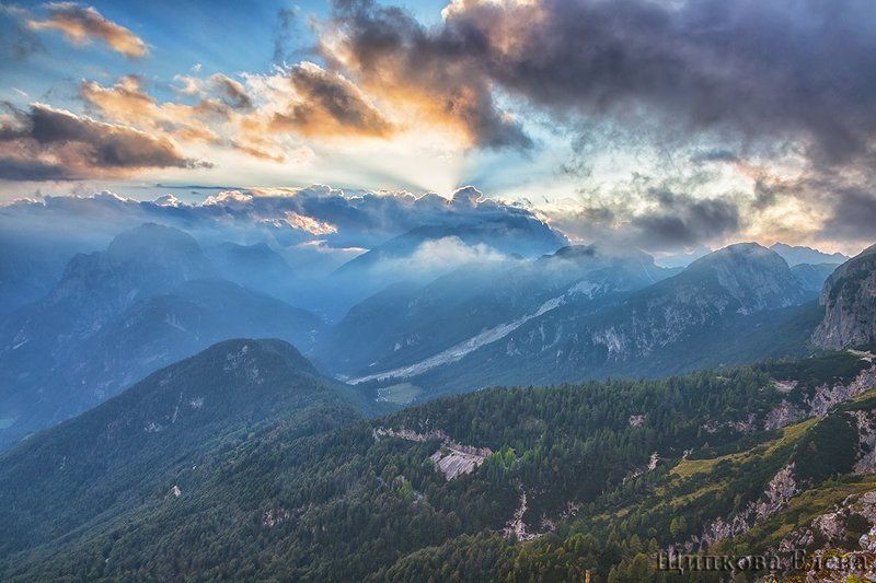 Закат. Юлианские Альпы фото превью
