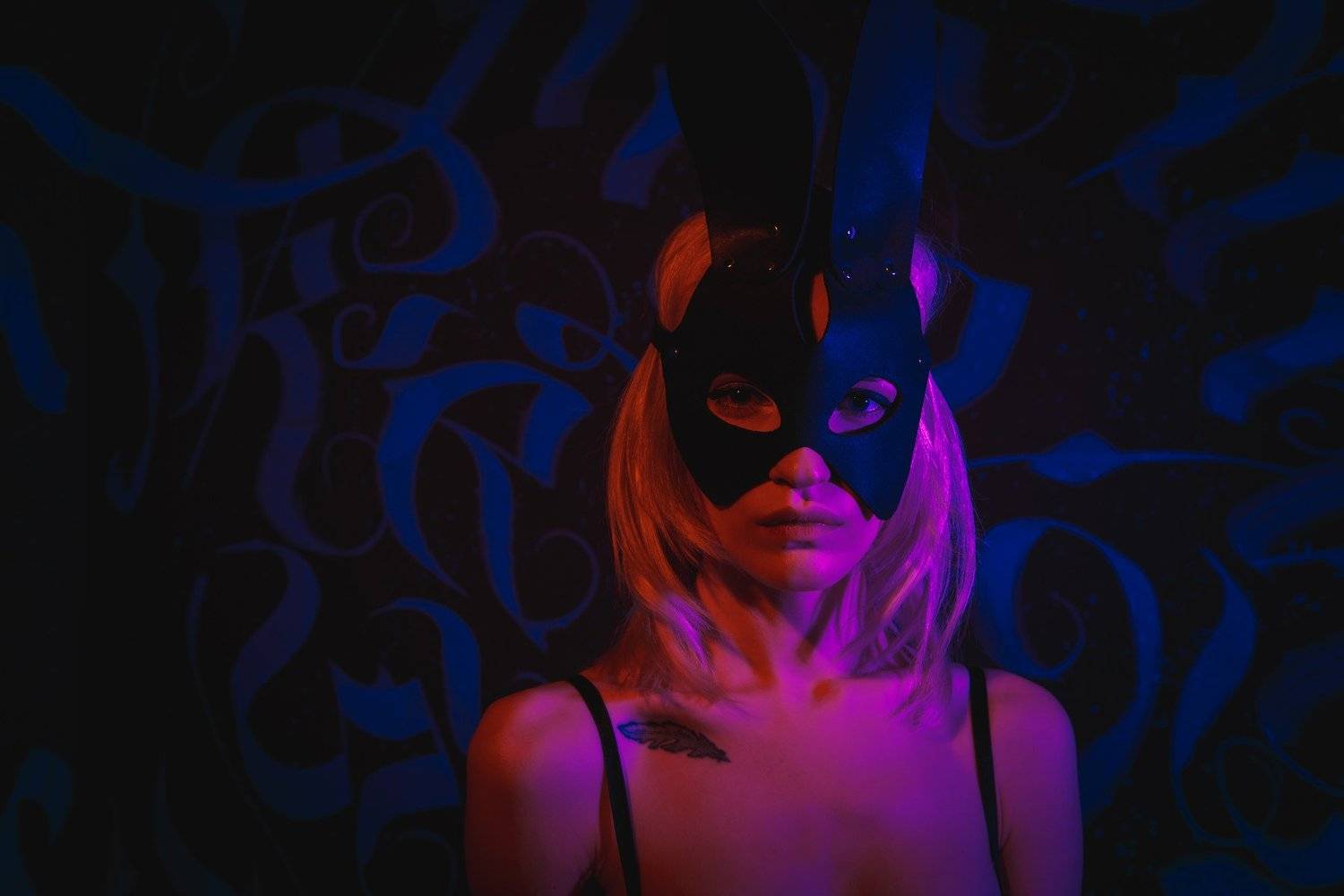 москва, модель, татуировка, бьюти, молодость, красота, портрет, цвета, маска, кролик, Алексей Польский