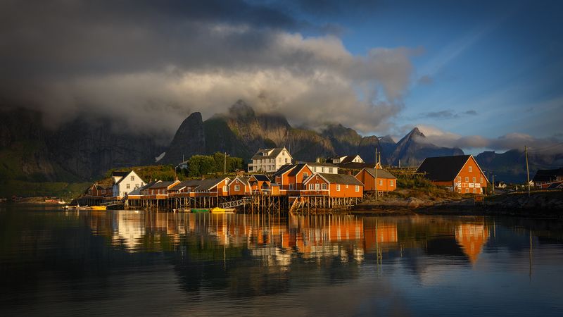 норвегия, лофотены, лофотенские острова, norway, lofoten, lofoten island, The fishing village. фото превью