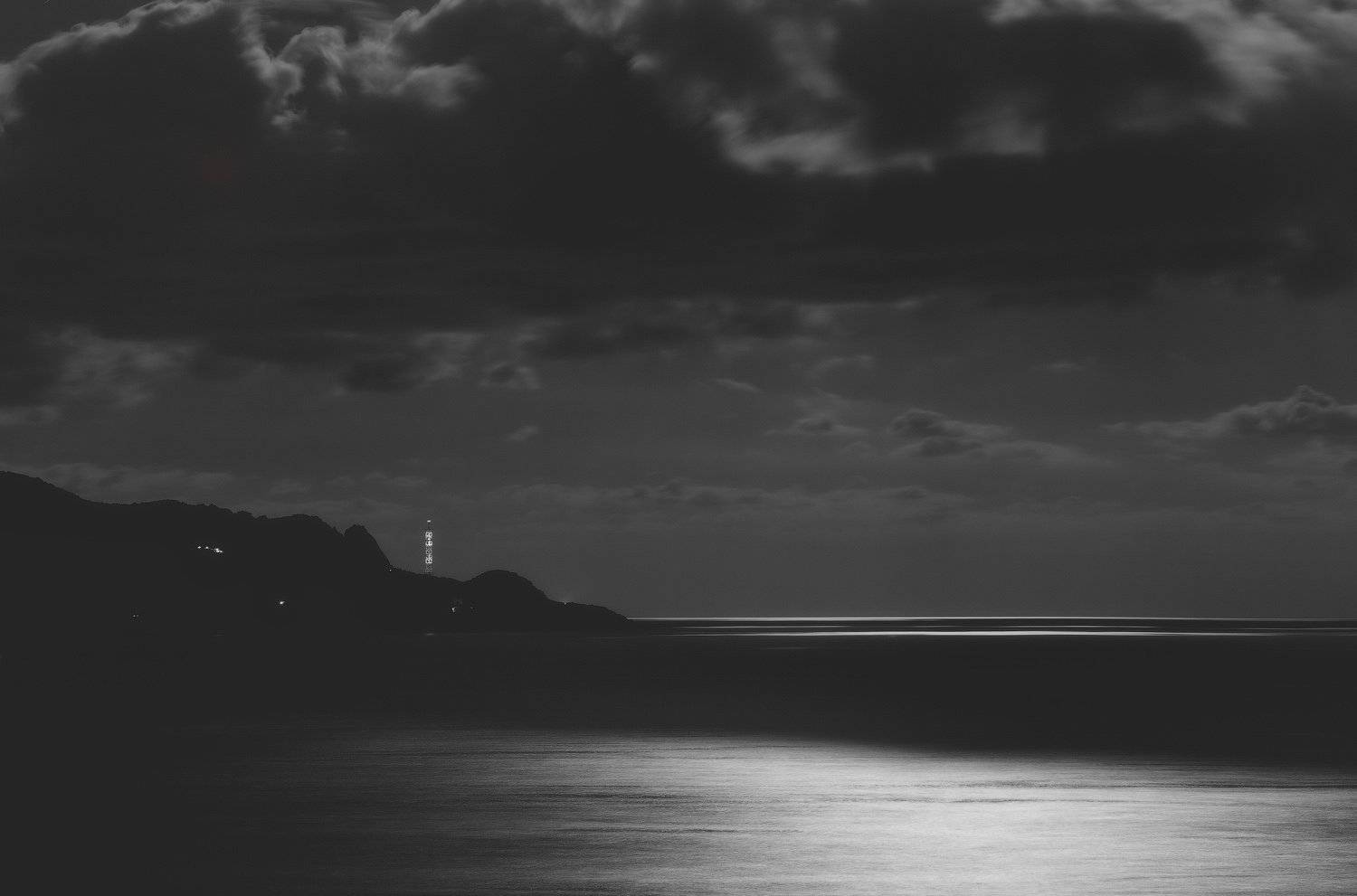 крым, сарыч, ласпи, батилиман, черное море, ночь, севастополь, морской пейзаж, чёрно белое, чб, Таня SHE (Aiya)