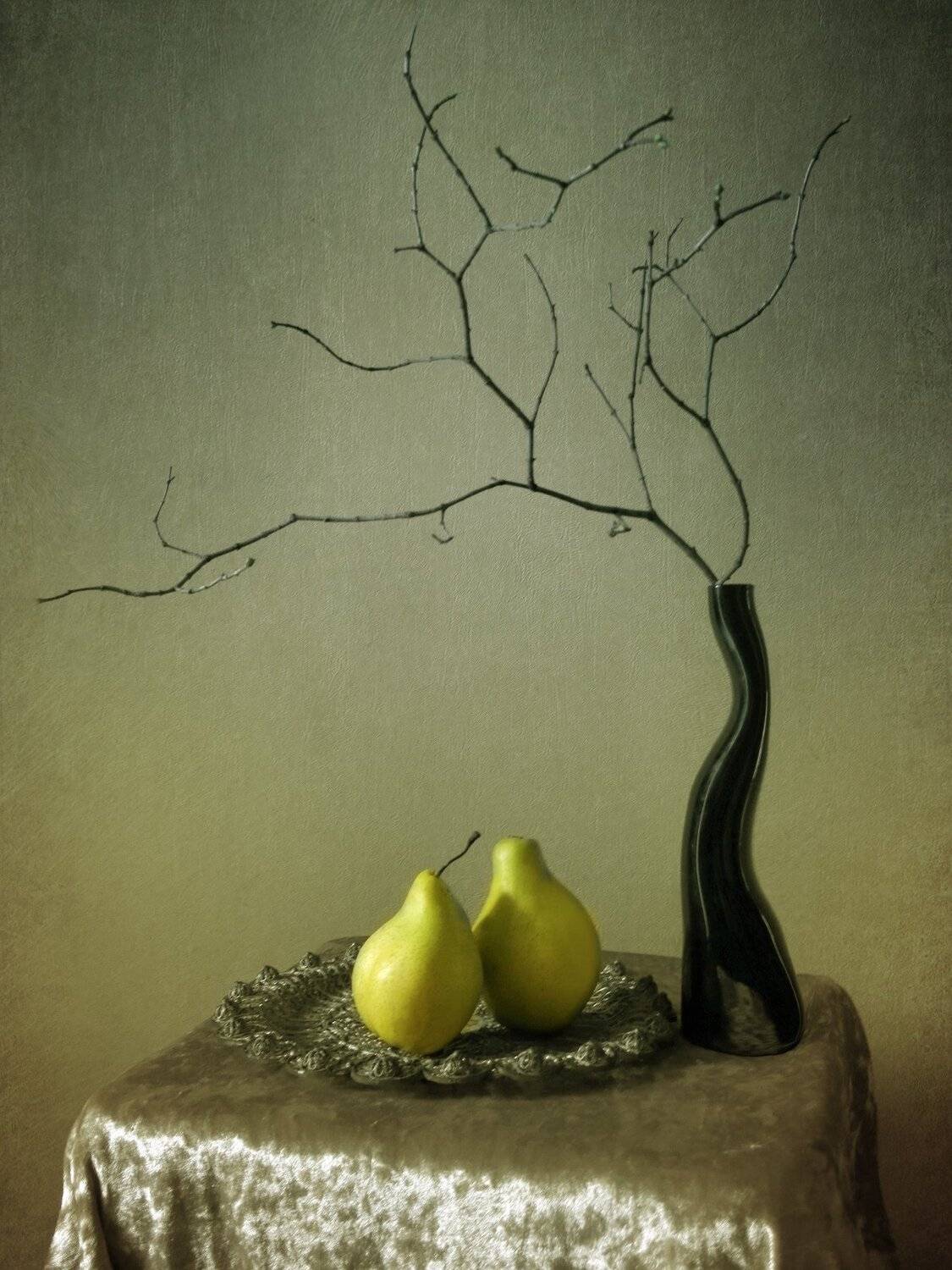 груша, двое, дерево, ветка, ваза, натюрморт, природа, фрукт, Елена