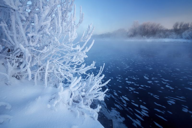среднеуральск, урал, мороз, россия, река Морозное утро, - 30°C фото превью