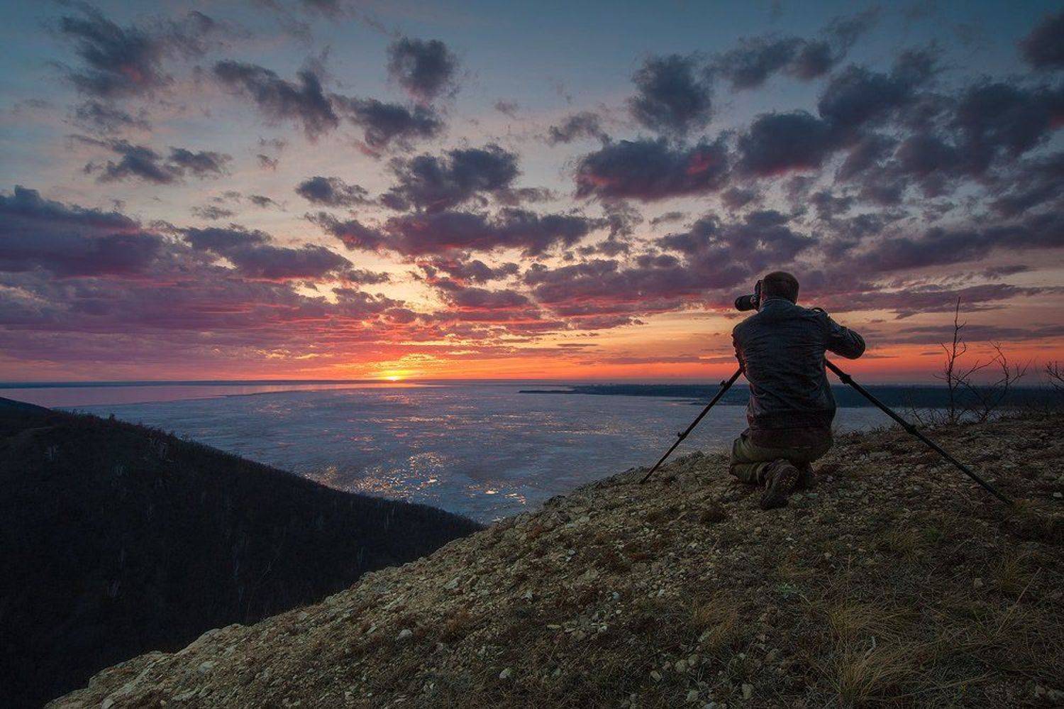 фотограф, закат, небо, краски, волга, весна, Виктор