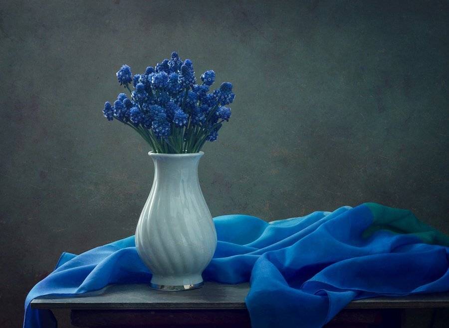 натюрморт, цветы, мускари, Курочкина Диана