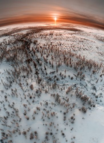 Закат над лесотундрой