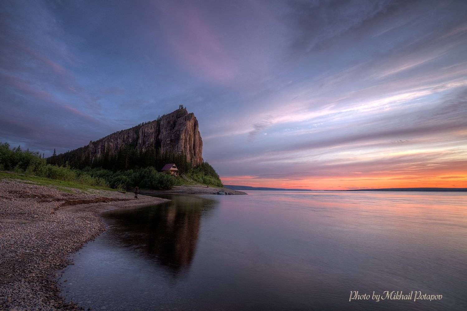 природа, закат, река, горы, р.лена, ленские столбы, якутия, Михаил Потапов