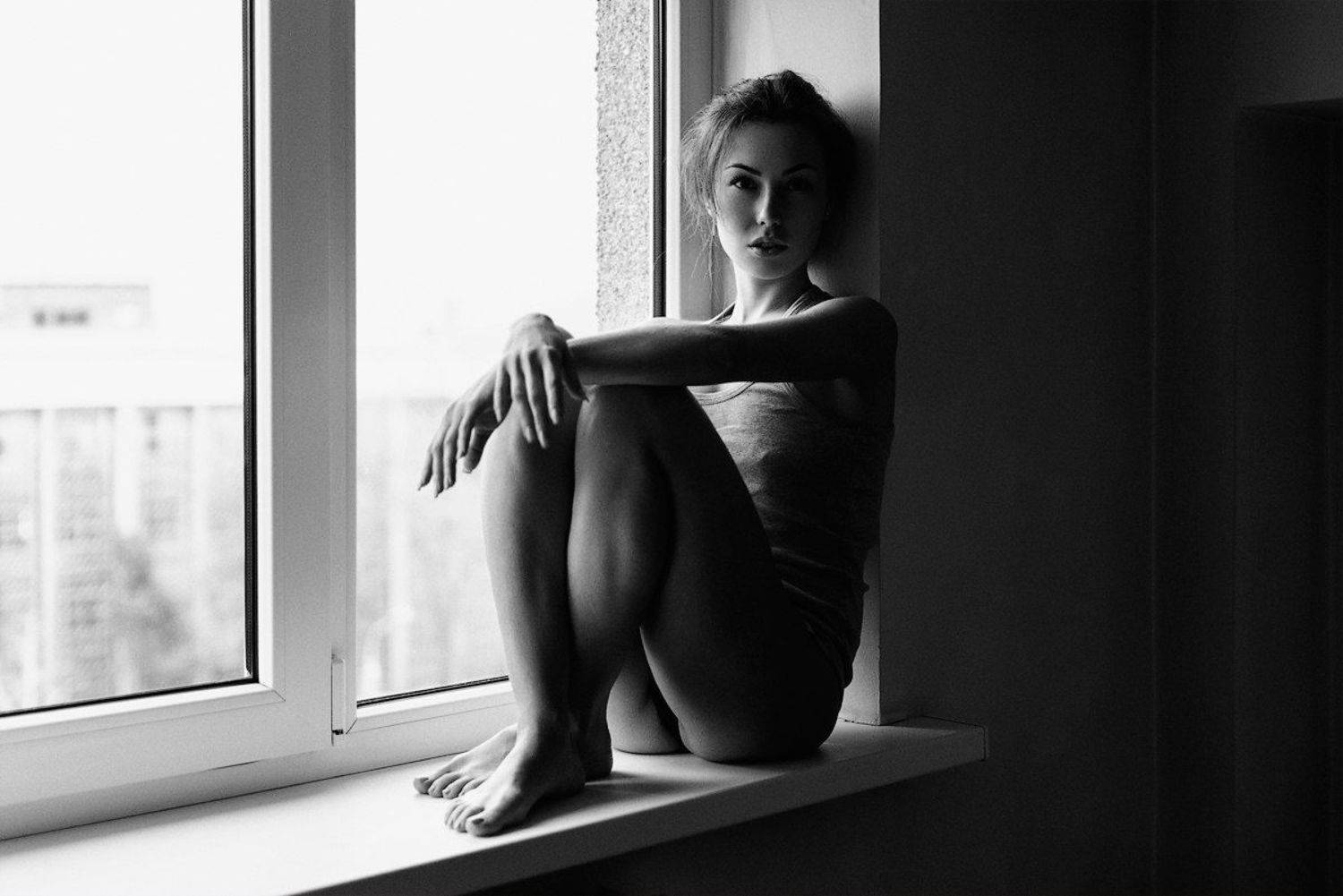 Портрет, девушка, лицо, глаза, красивая, чб, nikon, 35mm, Абдрахманов Аскар