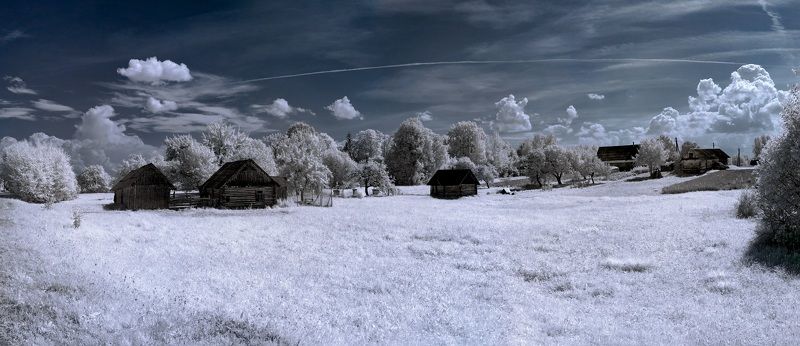 Сказка про избушки. Инфракрасная фотография. фото превью