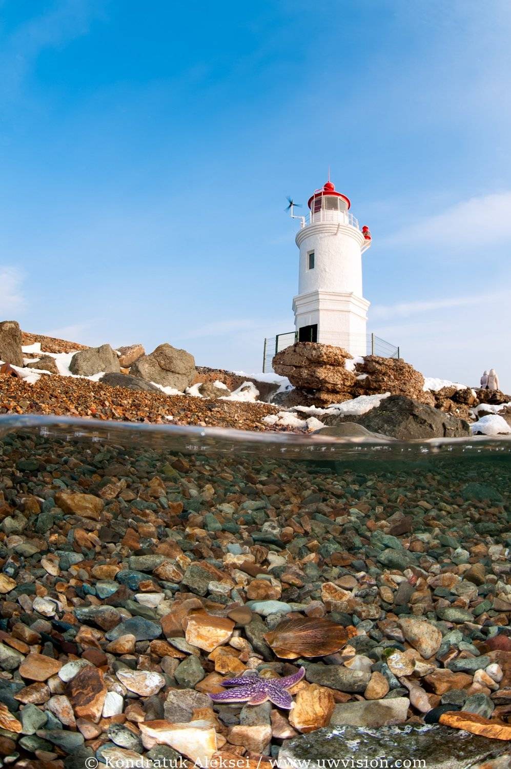 Маяк,  Вода, Подводная фотография, море, зима, снег, Алексей Кондратюк