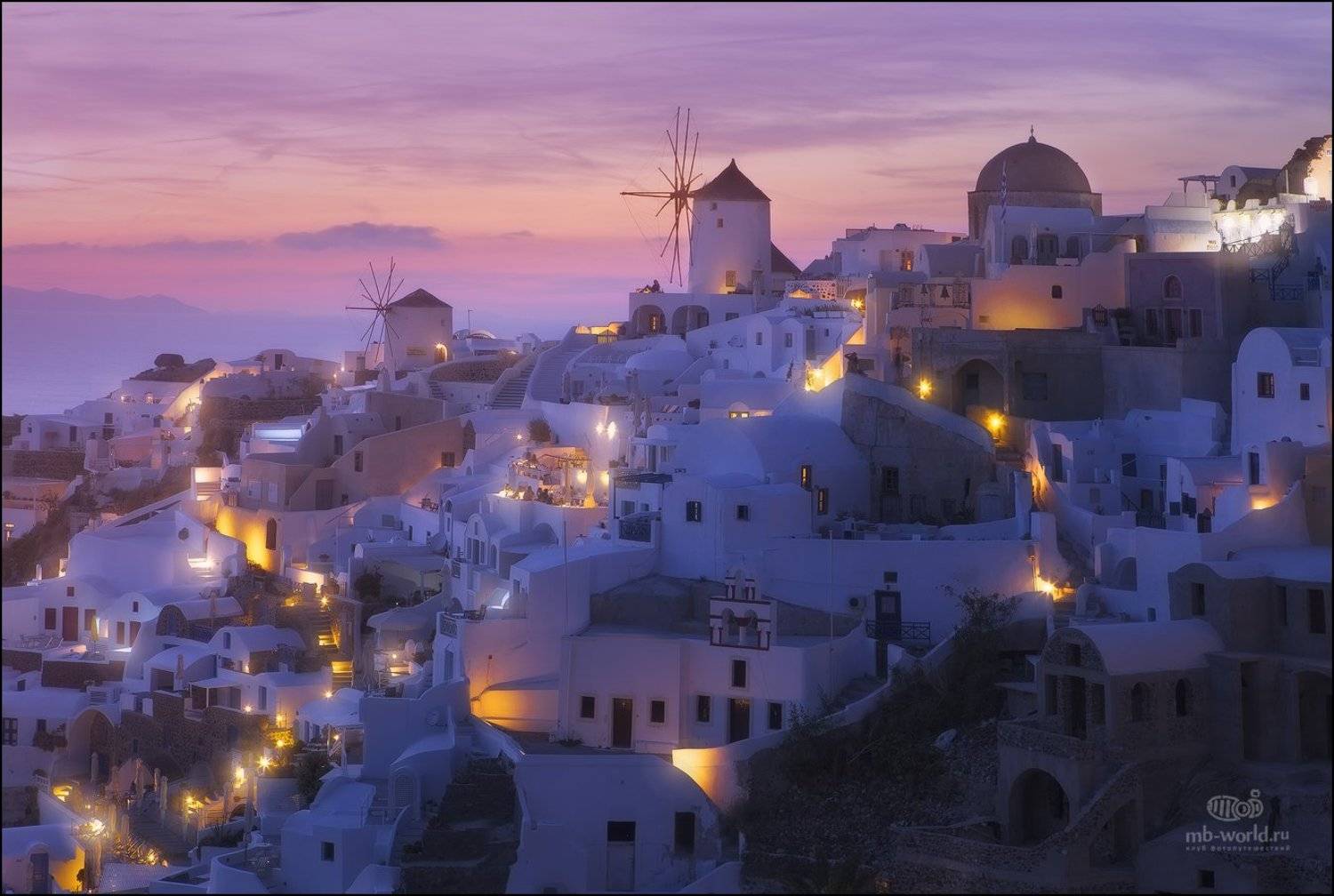 Греция, Санторини, закат, , Михаил Воробьев