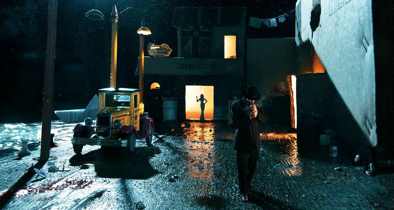 пирс,пристань,макро,мужчина,женщина,30-е,игрушечное,постановка,сюжет,история,ночь,парышков \