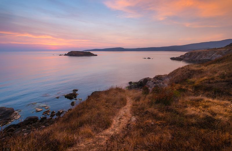 Bulgaria, Болгария,	дюны, осень, рассвет, Утро, Черное море, Свети Тома, Аркутино, Snake Island Рассвет на Черном море фото превью