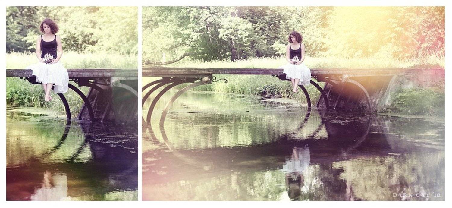 капитанская, дочка, парк, мостик, кораблик, портрет, Darn Cat