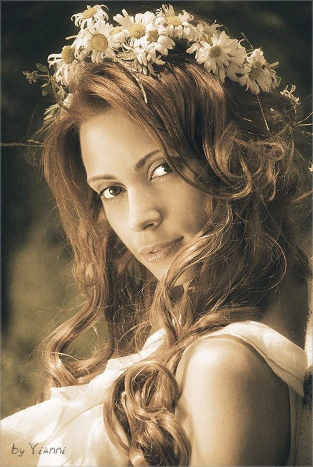 девушка, лето, портрет, нимфа, лес, Yianni